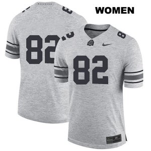 Women's NCAA Ohio State Buckeyes Garyn Prater #82 College Stitched No Name Authentic Nike Gray Football Jersey SM20B25BW